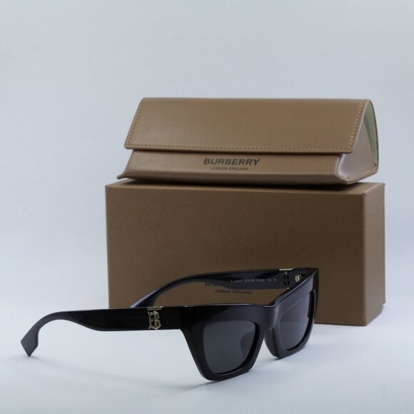 Burberry BE4405F 300187 Sunglasses Black Cat Eye Frame, Grey Lenses - Picture 12 of 12